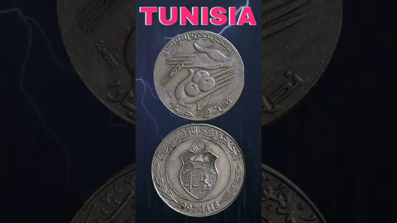Tunisia ½ dinar 1997.#shorts #coinnotesz