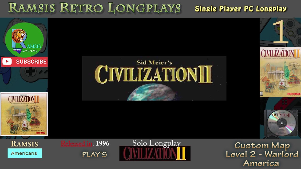 Sid Meier's Civilization II | 1996 | Windows PC | Warlord | America - Episode #1 | Let's Play