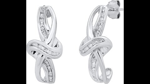 Dazzlingrock Collection Ladies Hoop Earrings, Sterling Silver
