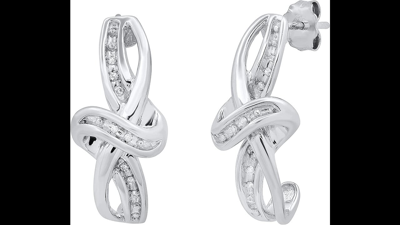 Dazzlingrock Collection Ladies Hoop Earrings, Sterling Silver