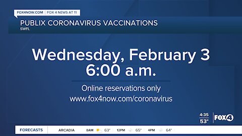 Publix coronavirus vaccination appointments open tomorrow