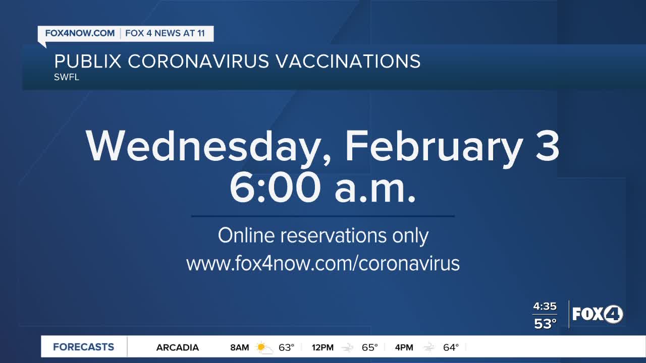 Publix coronavirus vaccination appointments open tomorrow