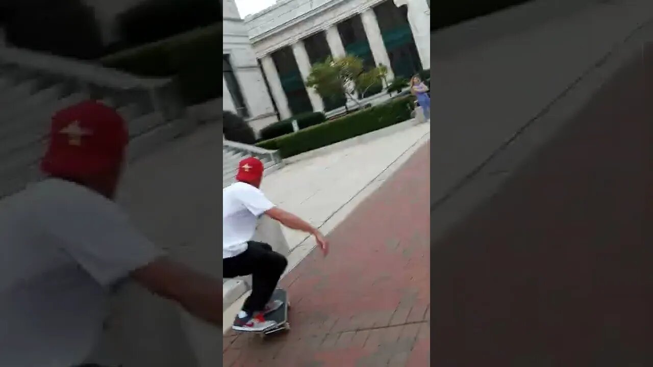 Skateboard #gangstalker talks to another perp who starts filming me right back.