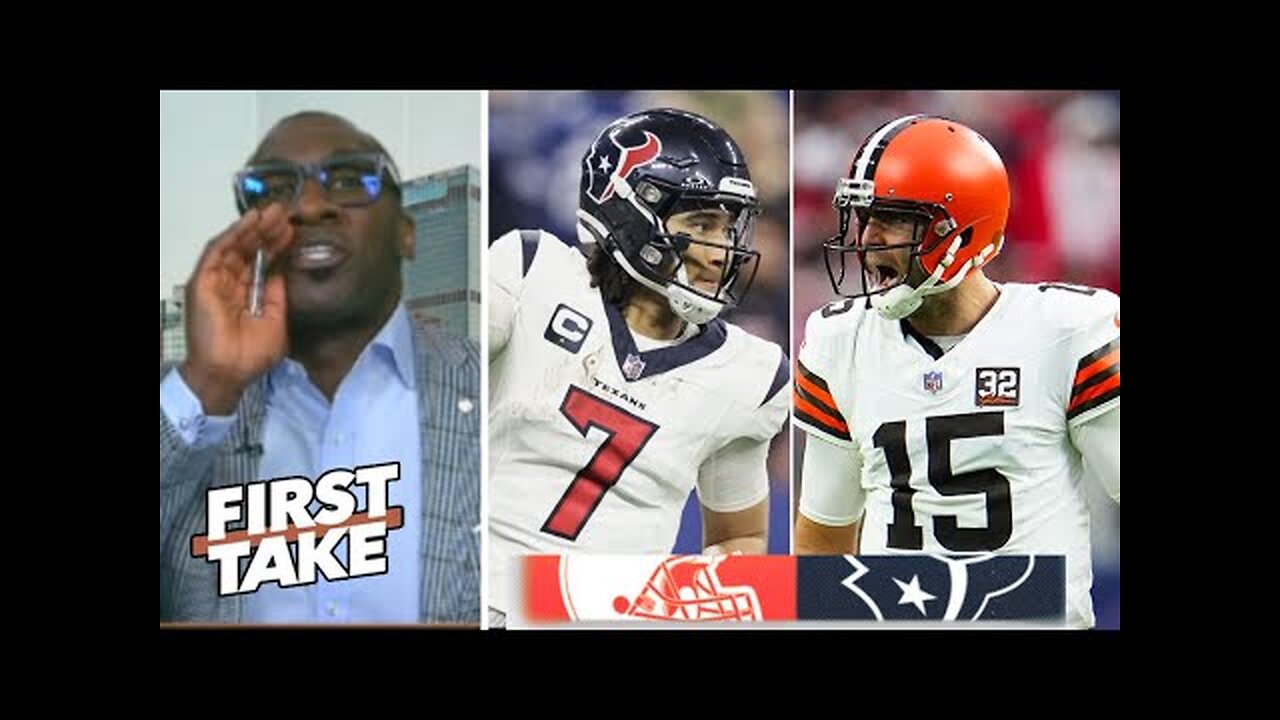 FIRST TAKE - 'CJ Stroud will end Joe Flacco's season' - Shannon on AFC playoffs- Texans at Browns