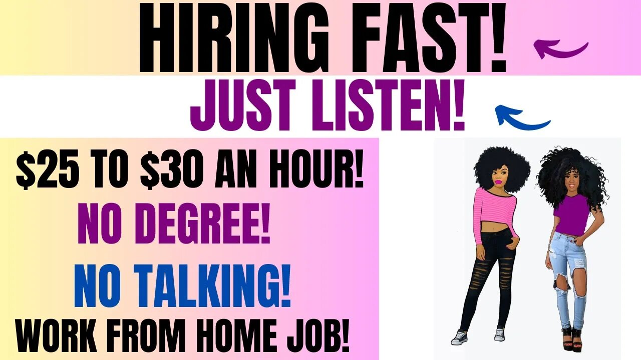 Hiring Fast Just Listen Work From Home Job $25 To $30 An Hour No Talking Remote Jobs Hiring WFH Jobs