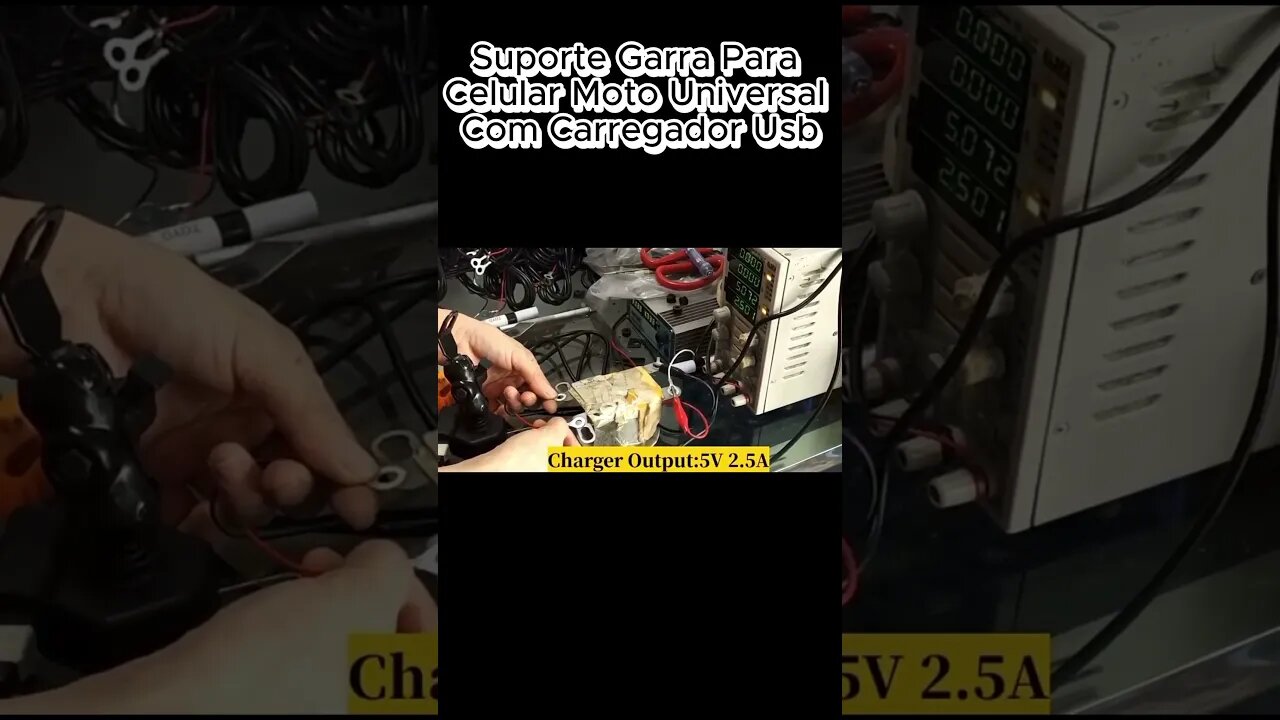 Suporte Garra Para Celular Moto Universal Com Carregador Usb.