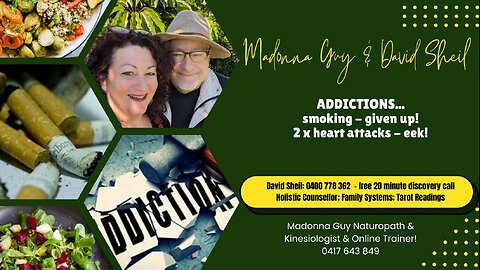 After 2 heart attacks! David dealing with (and doing well!) with addictions of sugar/carbs, smoking!