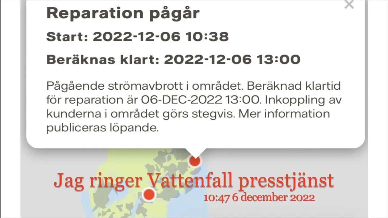 Strömavbrott jag ringer Vattenfall