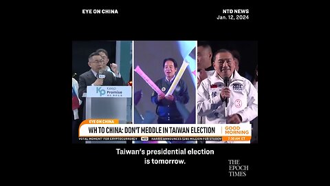 White House to China: Don't Meddle in Taiwan Election