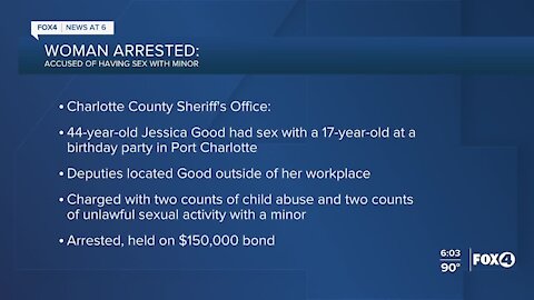 Woman has sex with minor in front of a child