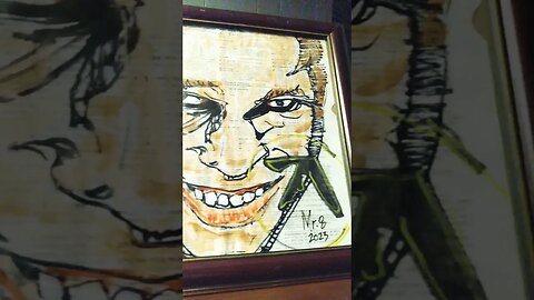 Aphex Twin (Richard D. James) Original Art on vintage book page by Mister 8