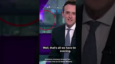 Hilarious moment Arsenal fan celebrates live on C4 News #shorts #hilariousmoments #arsenal