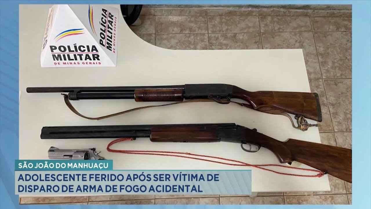 São João do Manhuaçu: Adolescente Ferido Após ser Vítima de Disparo de Arma de Fogo Acidental.