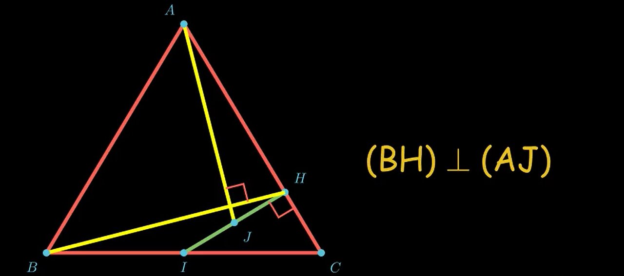 Deux droites perpendiculaires dans un triangle isocèle