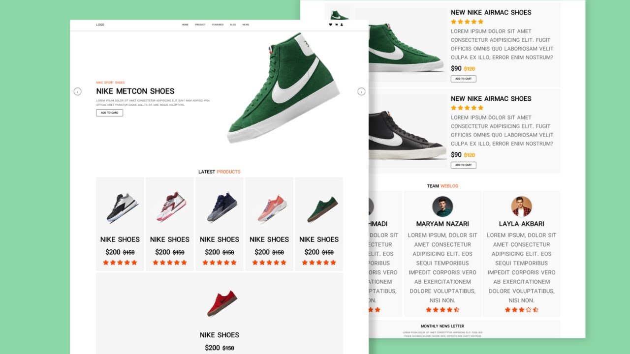 Responsive Ecommerce Website Design: HTML, CSS & JS