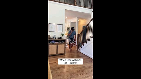 When Dad watches the Triplets! #triplets #baby #cute #dad #mom #twins