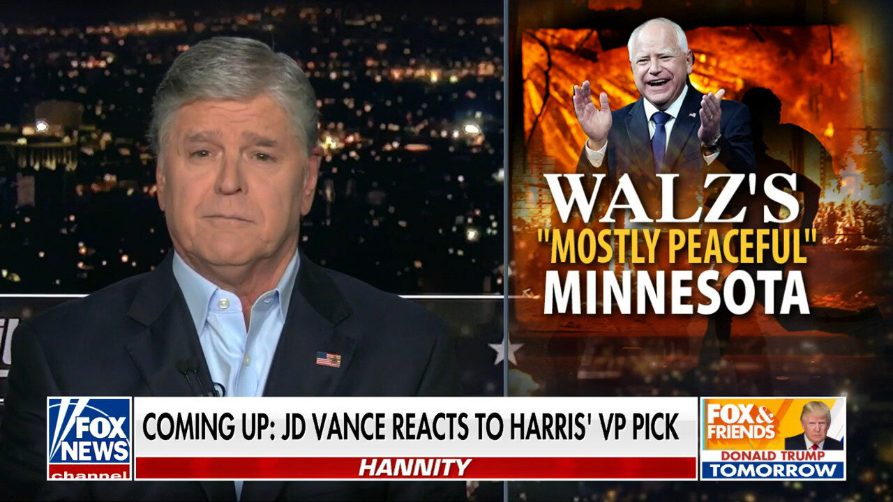 Sean Hannity Vets The 'Radical Record' Of Kamala Harris' Running Mate