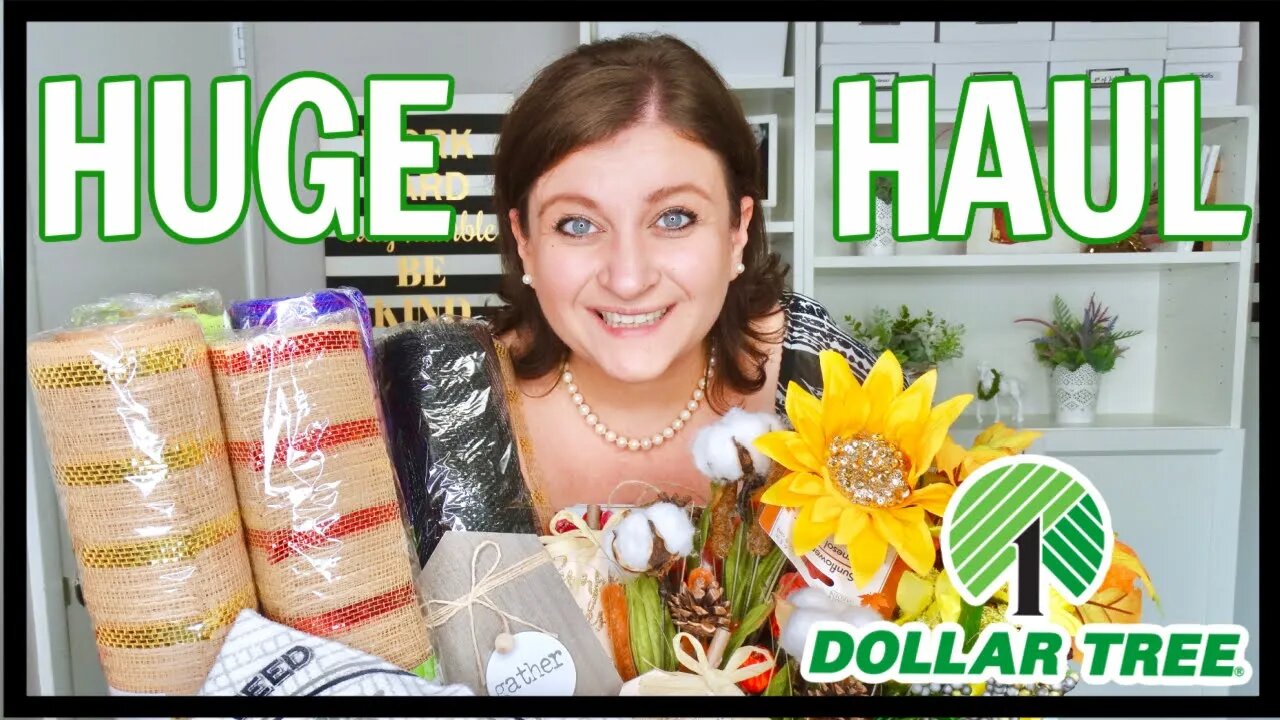 HUGE DOLLAR TREE HAUL 🌳 FALL DECOR CRAFT SUPPLIES NEW DECO MESH AND FLORALS SHOP JULY 2020