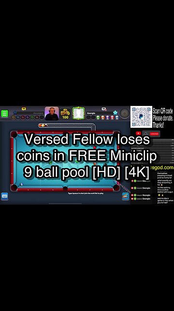 Versed Fellow loses coins in FREE Miniclip 9 ball pool [HD] [4K] 🎱🎱🎱 8 Ball Pool 🎱🎱🎱