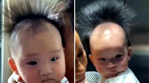 This Chinese Baby Has Gone Viral on Social Media Because of Her Hair.