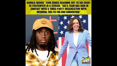 Kamala Harris Denies Kai Cenat Reaching out to her! #uspolitics
