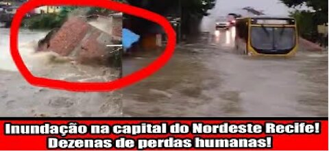 Inundação na capital do Nordeste Recife! Dezenas de perdas humanas