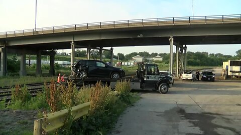 Collision between Amtrak train and car