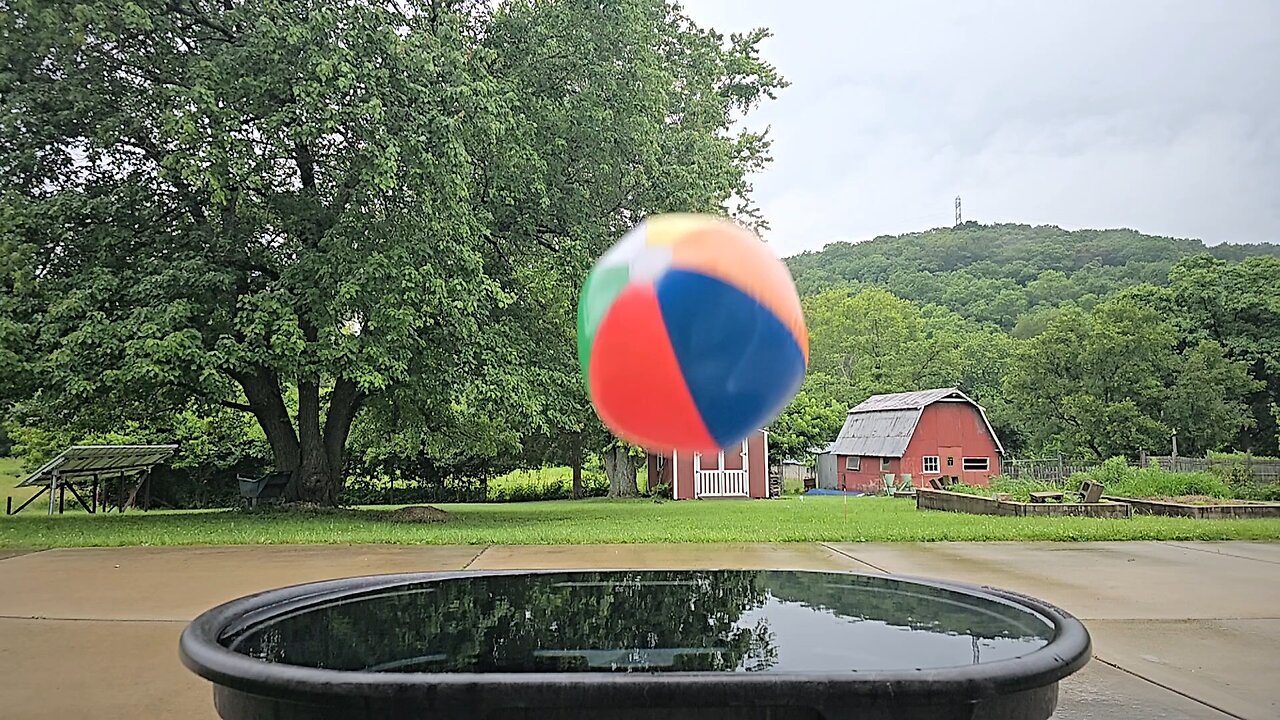 Slow Motion Beach Ball Drop / Splash