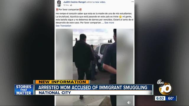 Arrested mom accused of immigrant smuggling