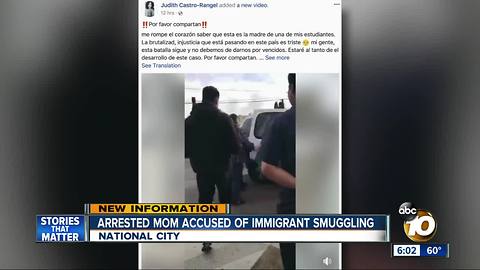 Arrested mom accused of immigrant smuggling