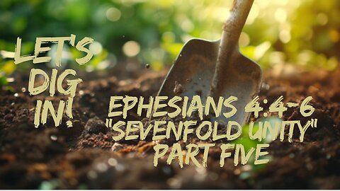 Ephesians 4:4-6 "Sevenfold Unity" Part Five 9/15/2024