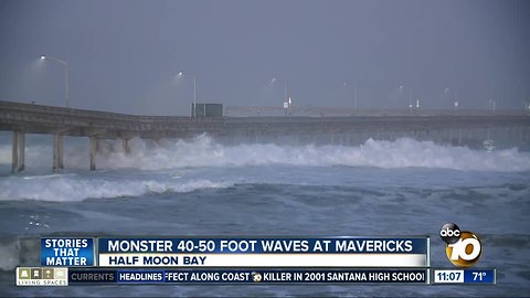 Monster waves reach California coast