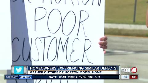 Protests outside DR Horton model home