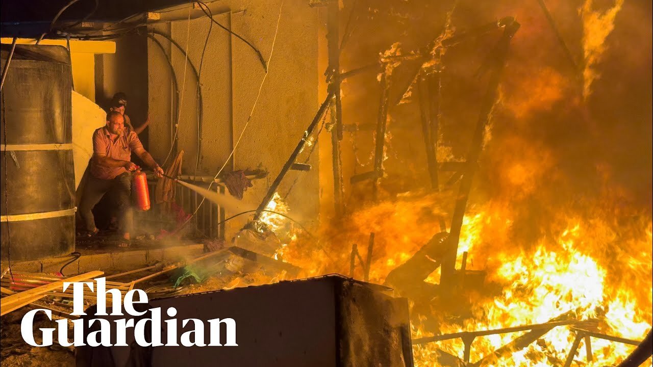 Tents for displaced people burn in Gaza as fears of wider Middle East conflict grow | NE