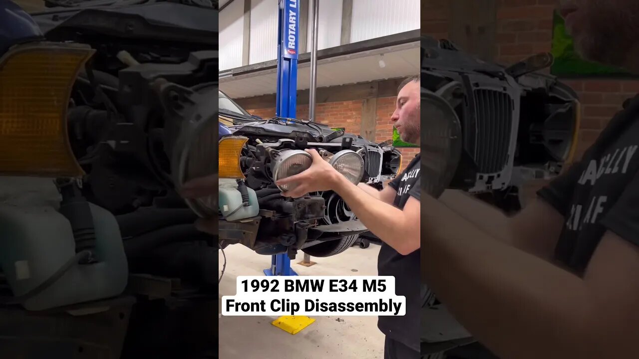 BMW E34 M5 Front End Disassembly #shorts #bmw #diy #restoration #bmwm5 #bmwe34