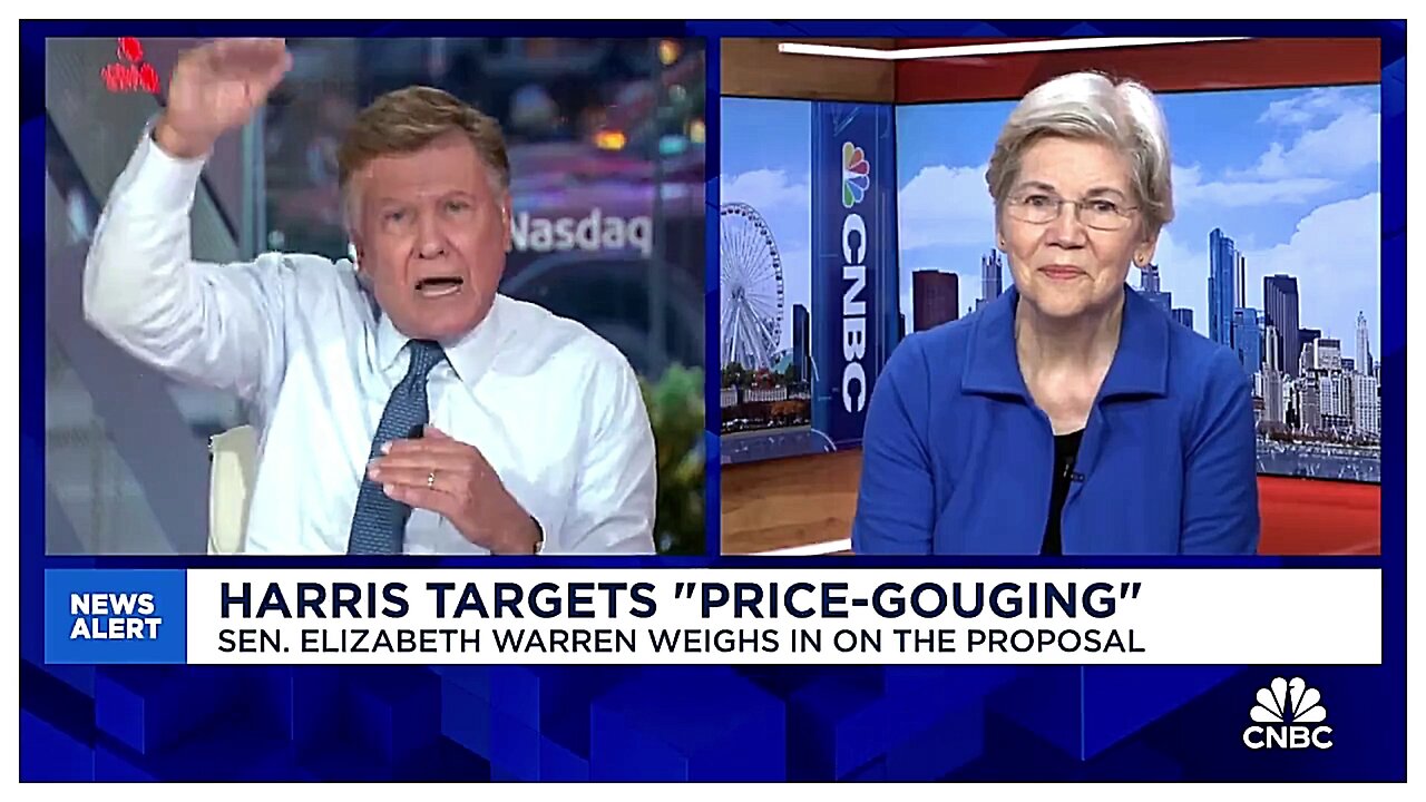 CNBC's Squawk Box debates and destroys Elizabeth Warren on price gouging/price control proposals