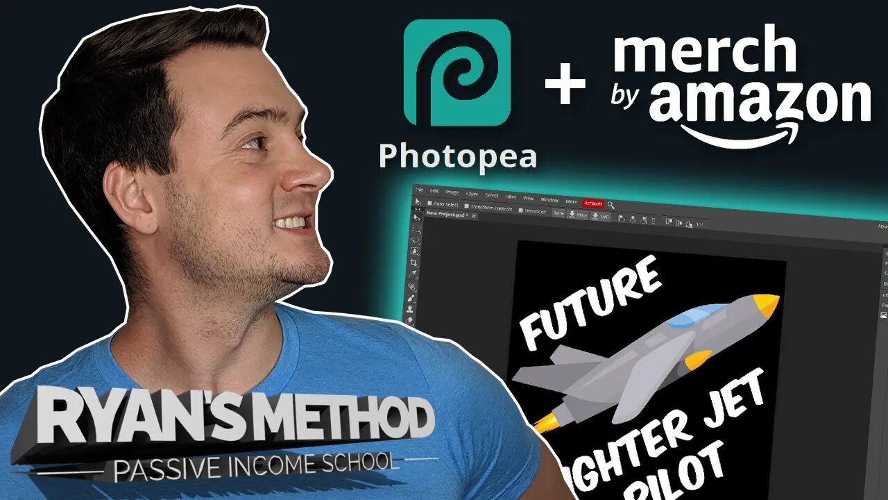 PHOTOPEA TUTORIAL: T-Shirt Design for Amazon Merch