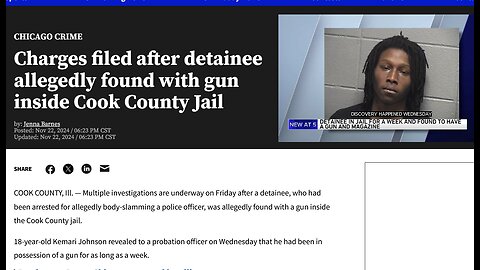 Chicago: Charges filed after Cook County jail detainee allegedly found with gun