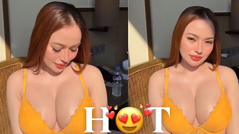Hot yellow bikini 👙🏖️ outfit 😍🍑🍒 woman 👠💛 So big boobs 🍒🥵 Beautiful sexy lady 🍑😍 Sexy videos