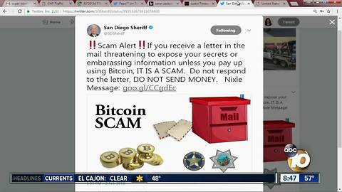 Sheriff's Department warns abqout Bitcoin scam