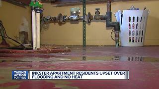 Inkster apartment residents upset over flooding and no heat