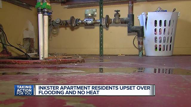 Inkster apartment residents upset over flooding and no heat
