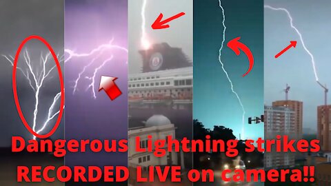 Dangerous Lightning strikes RECORDED LIVE!! on camera