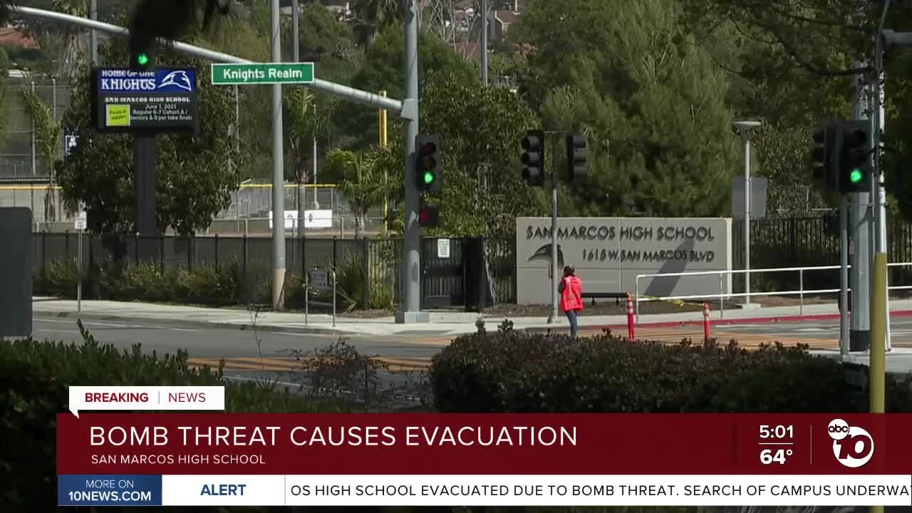 Bomb threat prompts evacuation at San Marcos High School