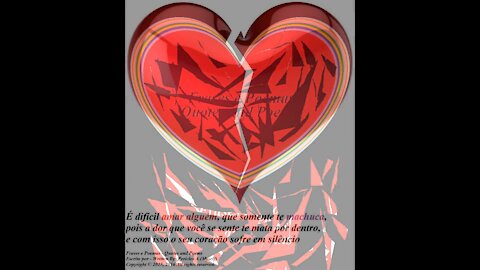 É difícil amar alguém, que somente te machuca, coração sofre em silêncio... [Frases e Poemas]