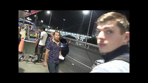 'Red Bull racing Max Verstappen caught on the kerb in Melbourne'