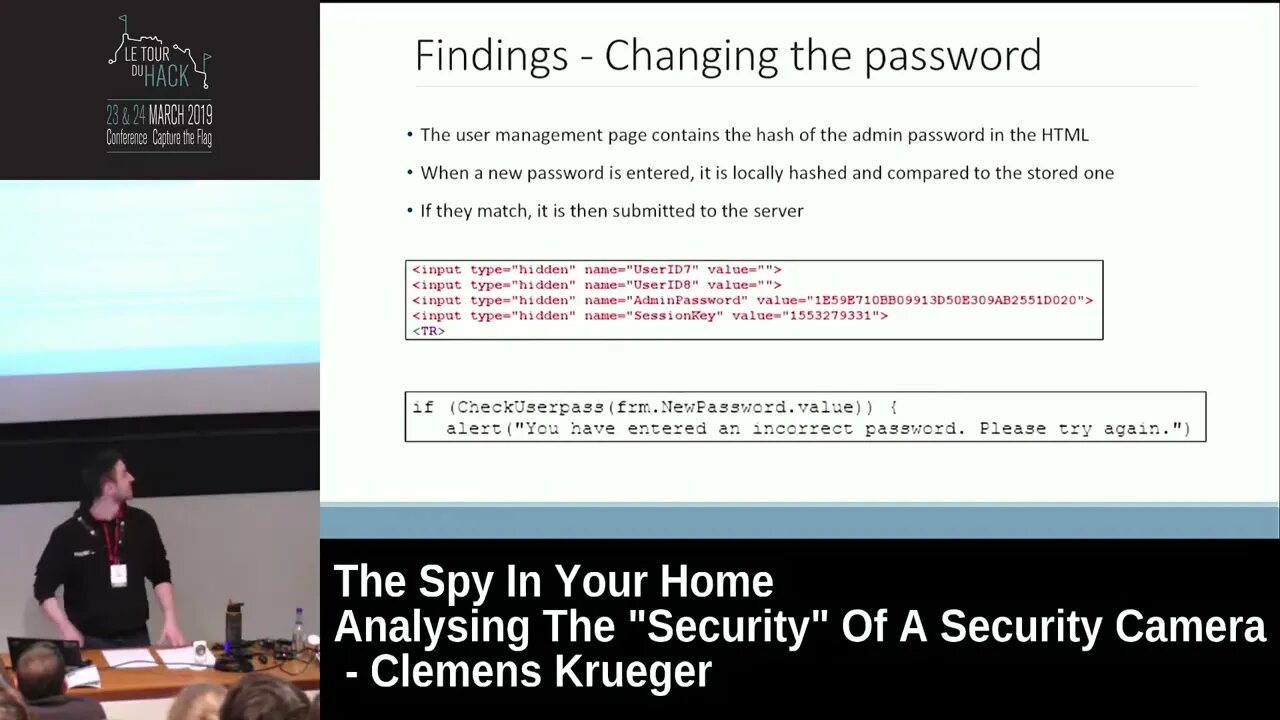 Analysing The Security Of A Security Camera Clemens Krueger