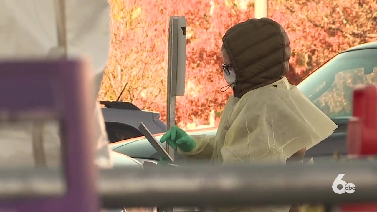 St. Luke's closing screening and specimen collection tents on Friday