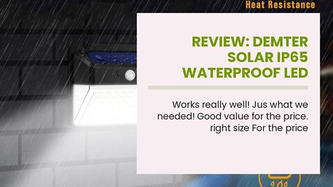Review: DEMTER Solar IP65 Waterproof Led Wall Lamp Light Outdoors, Upgraded 102 LED 3 Modes Hum...