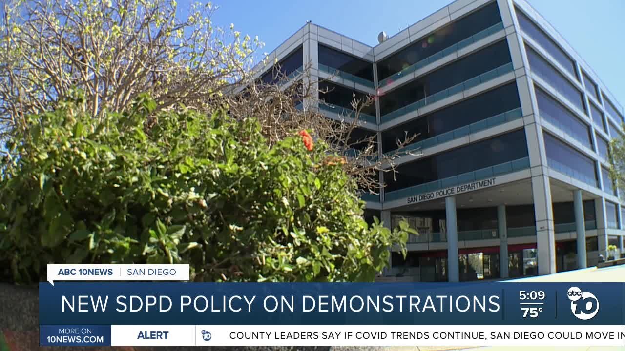 New SDPD policy on public demonstrations